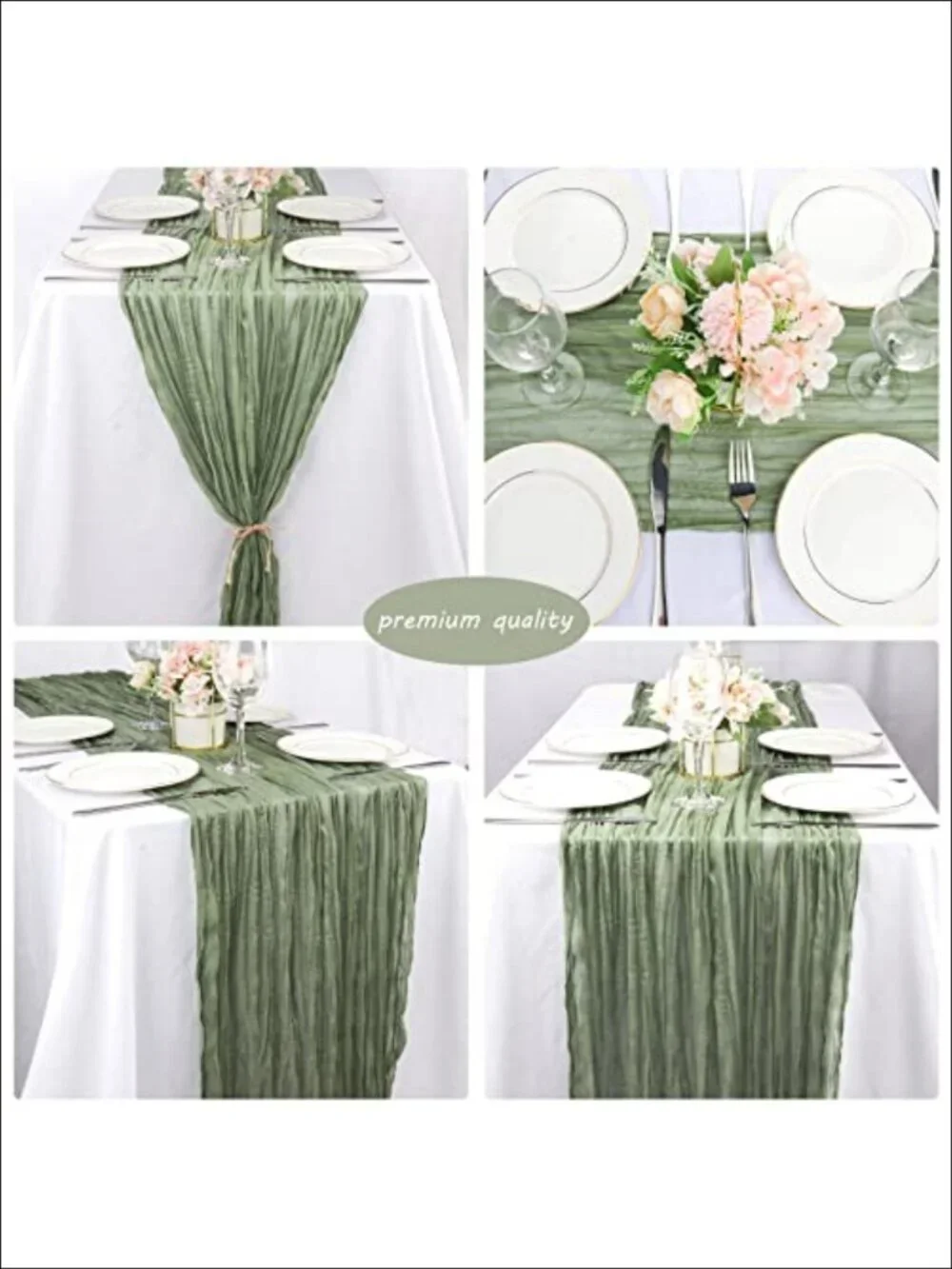 Cheesecloth Table Runner 35x120 Boho Wedding Decor Polyester Sheer